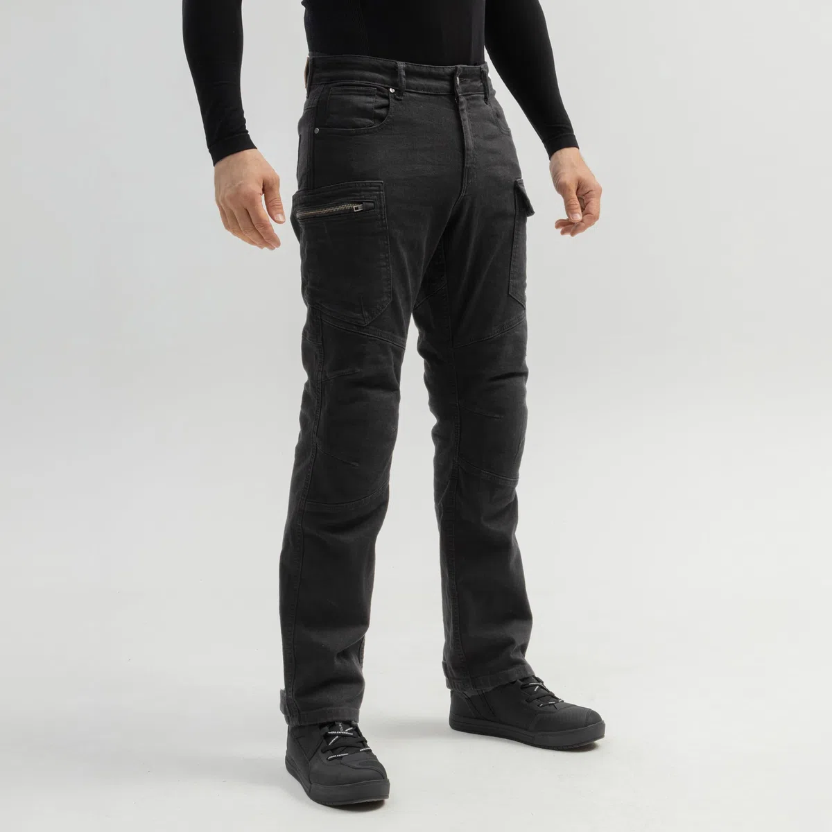 BROGER Bronx Motorradjeans Motorradhose Herren | Denim | Aramidfaser Futter | Knie und Hüftprotektoren Stufe 1 | Cargotaschen | Schutzstufe AA | Regular Fit