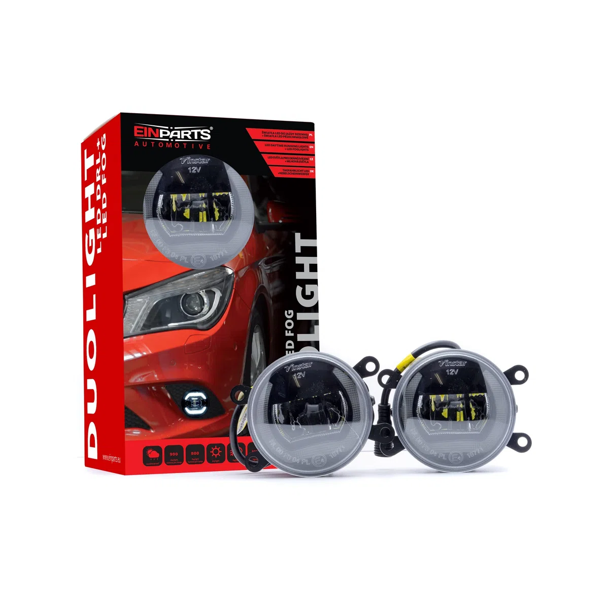 EinParts 2in1 LED Tagfahrscheinwerfer DRL + FOG, Dediziertes Lampen, Runde Nebellicht, R87 Homologation