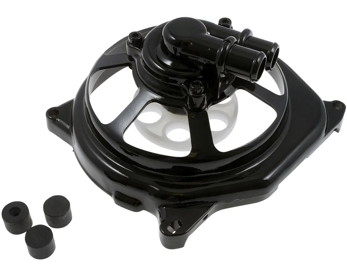 Wasserpumpendeckel STR8 Extreme Cut schwarz kompatibel für YAMAHA Aerox 50cc, Jog RR, ROLLER