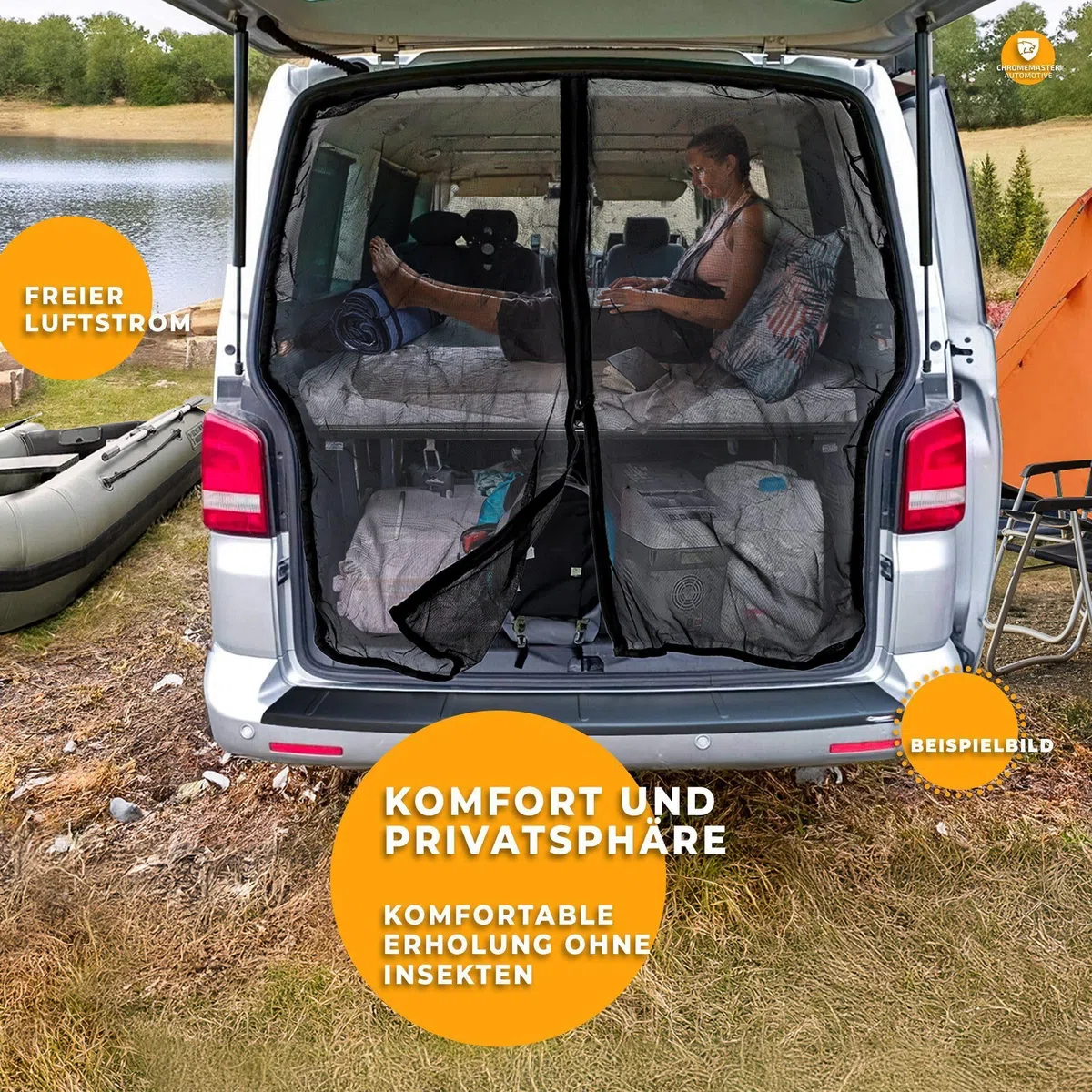 CHROMEMASTER | Magnetisches Fliegengitter für Camper, Campervan, Wohnmobil | Kompatibel mit FIAT Ducato 2006+ | Moskitonetz, Schutzgitter Gegen Insekten, Ungeziefer, Mücken und Spinnen