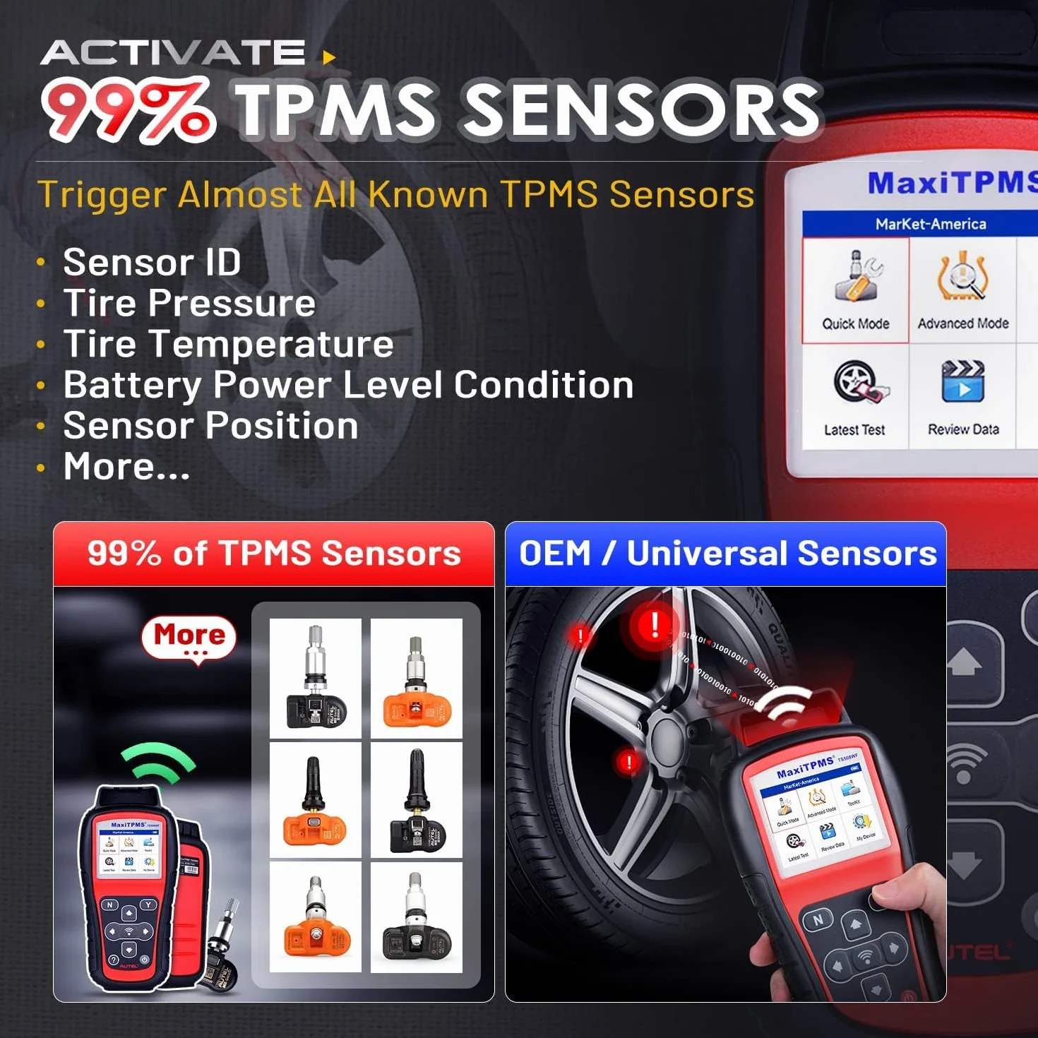 Autel MaxiTPMS TS508WF: 2026 Upgrade WiFi Ver. von RDKS Programmiergerät TS508 TS501 PRO TS408S, Alle TPMS Sensoren Aktivieren, MX Sensor Programmieren, TPMS Zurücksetzen, TPMS Code Lesen/Löschen