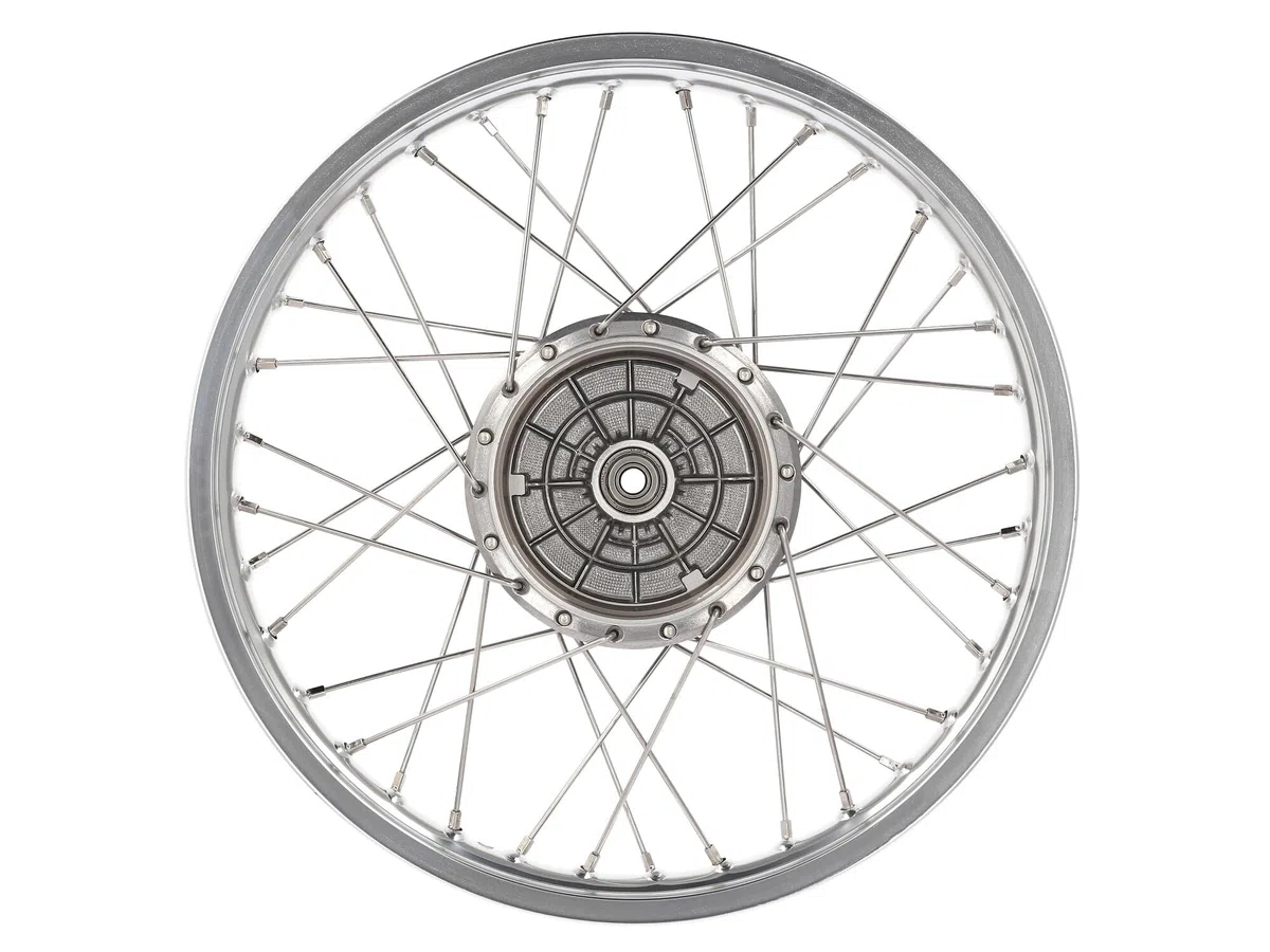 Set: 2x Speichenrad 1,5 x 16" Alufelge poliert + Edelstahlspeichen - für Si