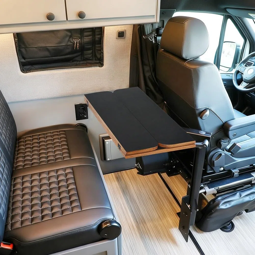 Klappbarer Wohnmobil-Tisch, 57,9 x 59,4 cm, Wohnmobil-Tischplatte, Holz-Arbeitsplattenverlängerung, Sperrholz, Klapptisch, Wohnmobiltisch, Yacht- oder Bootstisch