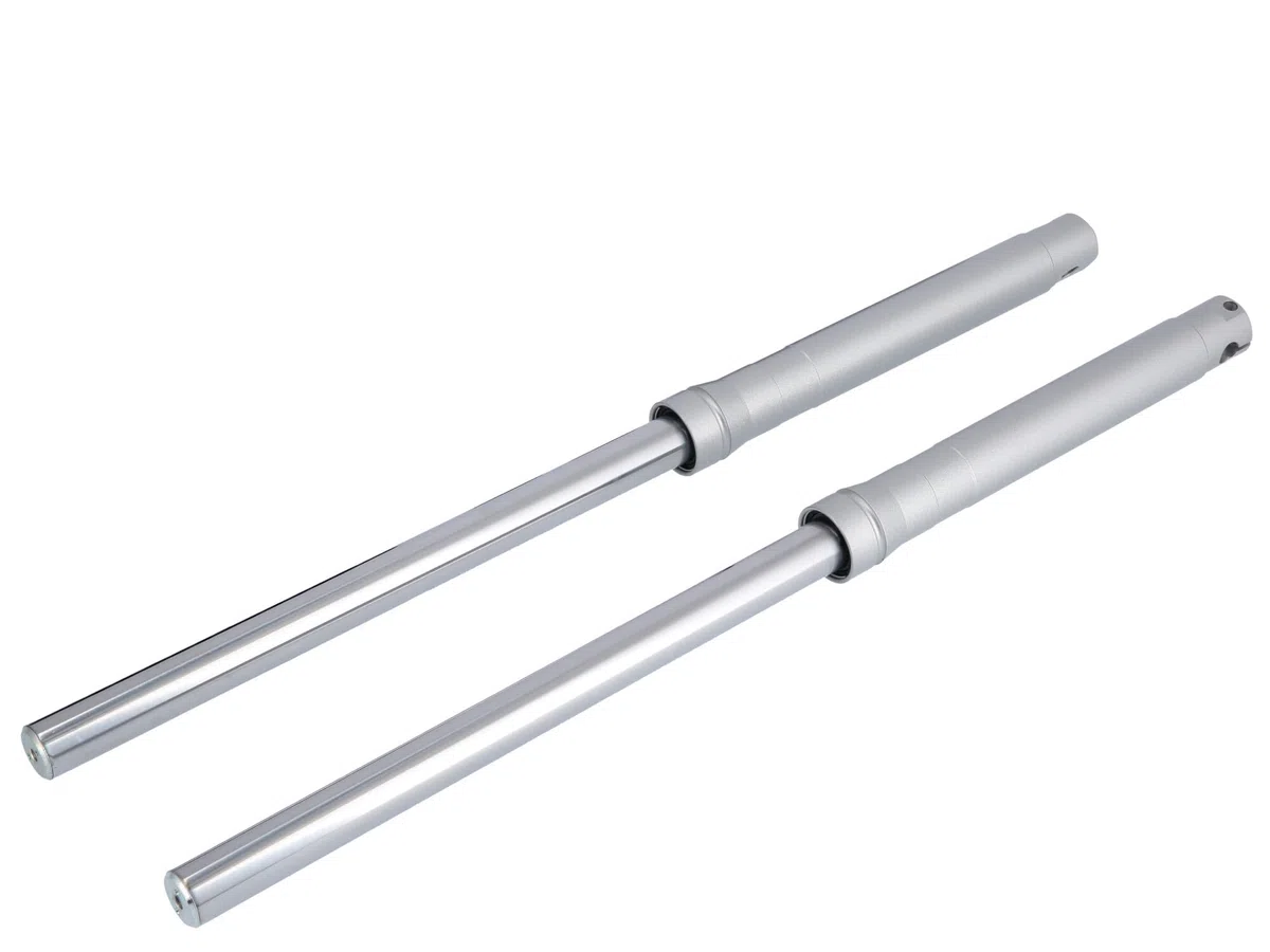 Set: Telegabel für Trommelbremse, Silber - Simson S50, S51, S53, S70, S83