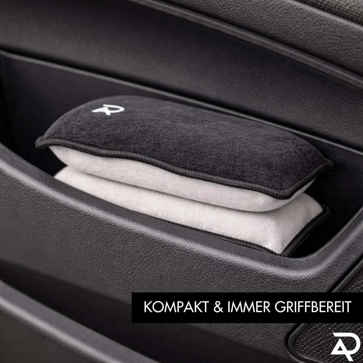 Detailing Mikrofaser Scheibenschwamm Auto 2er Set – Beschlagene Scheiben innen streifenfrei entfernen | 2in1 Reinigen & Trocknen | Saugstark & waschbar | Windschutzscheibe & Seitenfenster