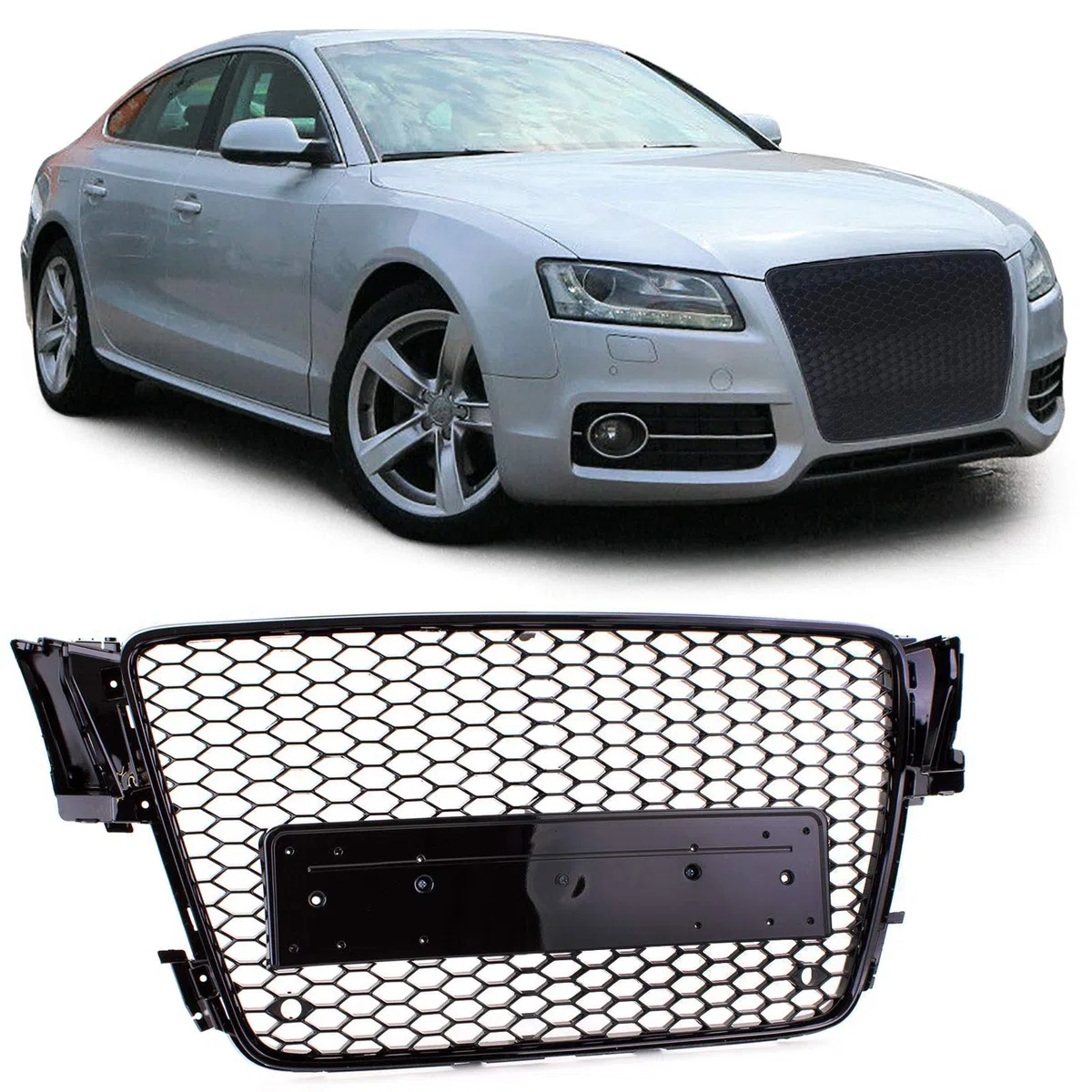 Sport Kühlergrill Grill Schwarz glänzend für Audi A5 8T 07-11