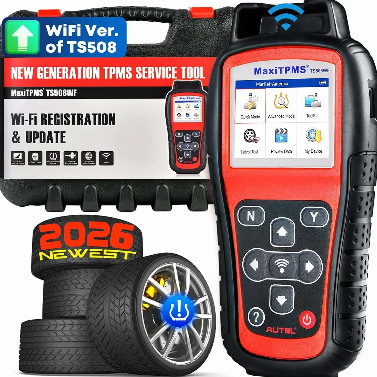 Autel MaxiTPMS TS508WF: 2026 Upgrade WiFi Ver. von RDKS Programmiergerät TS508 TS501 PRO TS408S, Alle TPMS Sensoren Aktivieren, MX Sensor Programmieren, TPMS Zurücksetzen, TPMS Code Lesen/Löschen