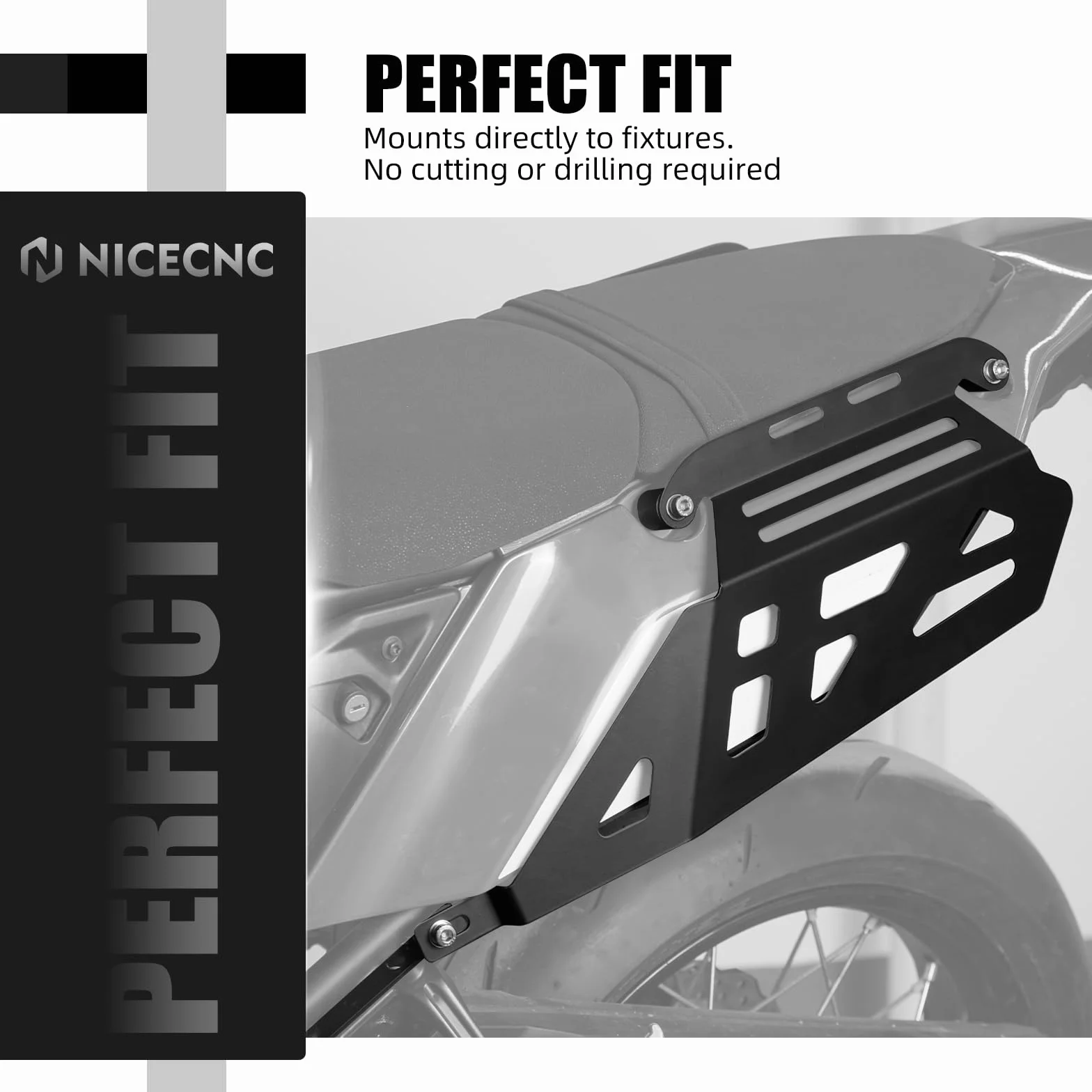 NICECNC Seitliche Packtaschen Stützrahmen Seitengepäckträger Kompatibel mit Yamaha Tenere 700 /XTZ700 XTZ07 2019 2020 2021 2022 2023 2024, Seitengepäck, Satteltaschenstütze, Schwarz