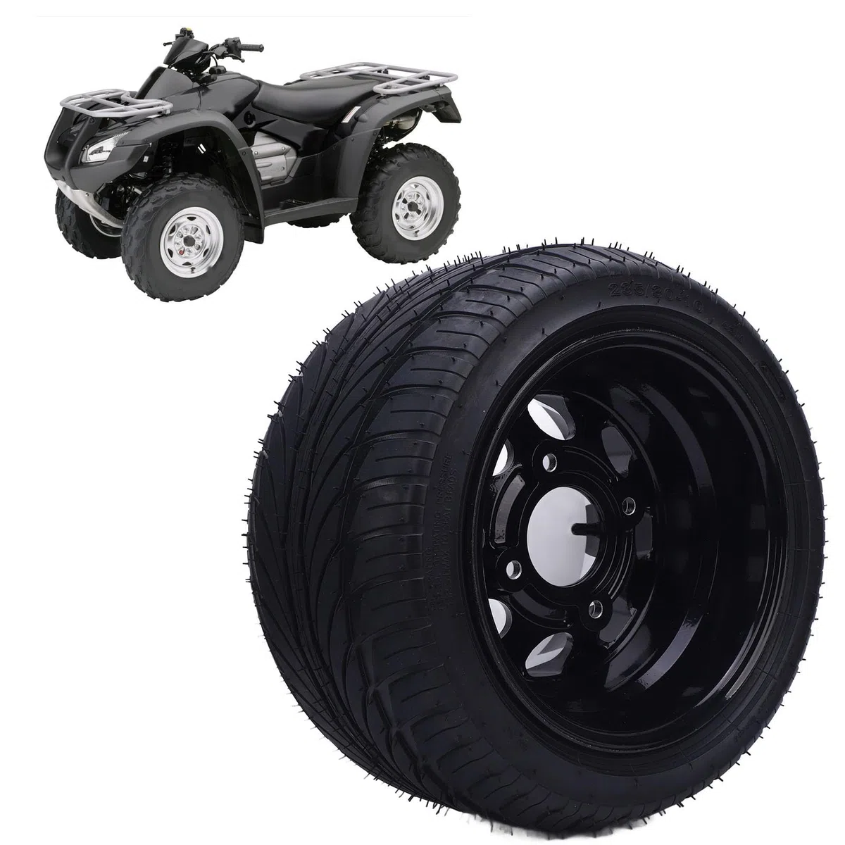 Asixxsix 10-Zoll-All-Terrain-Reifen, 235/30-10 6PR, Pannensicherer Golfwagen-Reifen mit Einzigartigem Hervorstehendem Design für Verbesserten Grip und Stabilität auf Schlammigen (Mit Rad Rand)