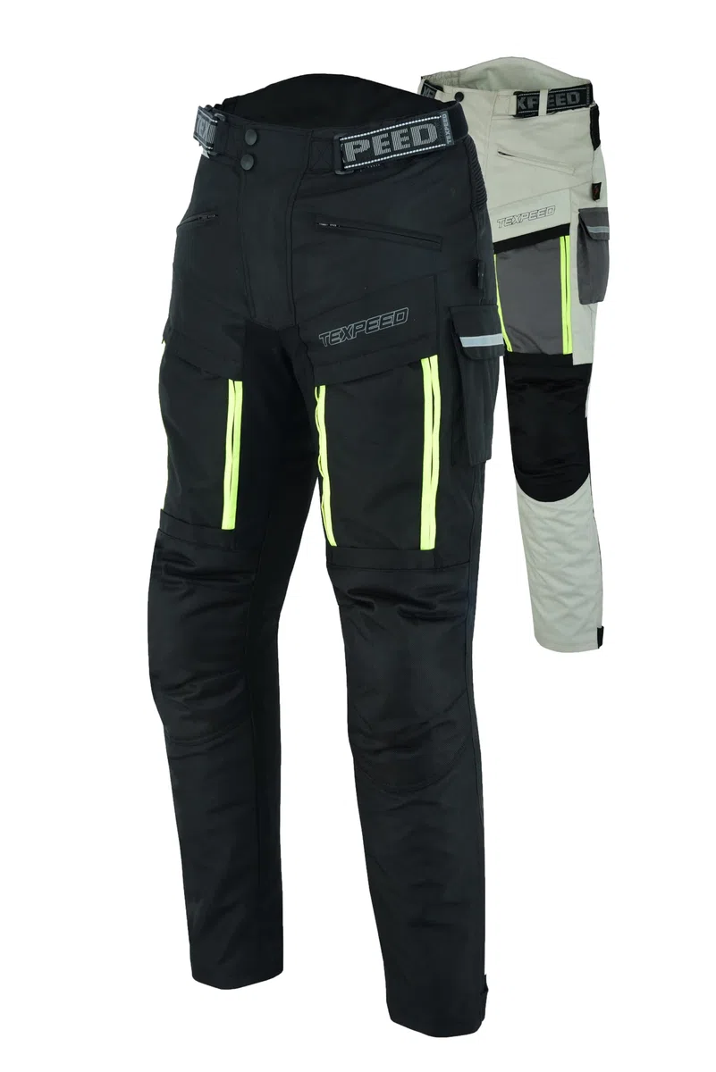 Texpeed Motorradhose Mit Protektoren Herren - Textil Wasserdicht Motorroller Motorrad Bikerin Mit Schutz Rüstung (EN 1621-1) - Sommer/Winter Schwarz - 4XL