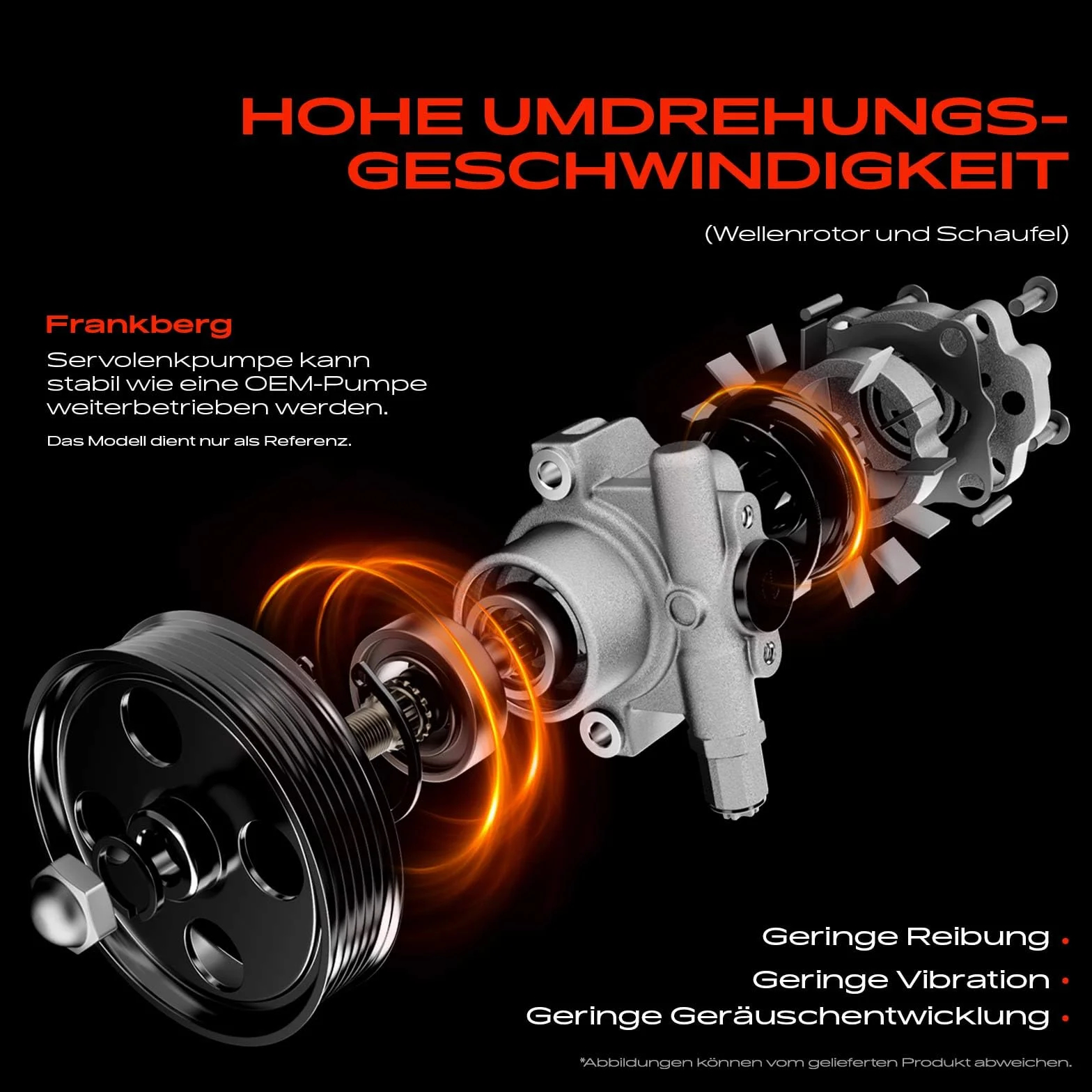 Frankberg Servopumpe Hydraulikpumpe Lenkung Mit Riemenscheiben Kompatibel mit Mondeo IV BA7 I4 1.6L 2007-2014, Mondeo IV Turnier BA7 I4 1.6L 2007-2010 Replace# 6G91-3A696-BD