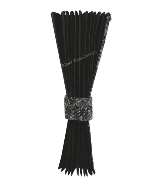 LKW Seitenvorhänge Set, Schwarz mit grauem dänischem Plüschbesatz, 240 x 93 cm, 2 vorgefaltete Vorhänge mit dänischem Plüsch Vorhangbänder, Universal Passform für Fahrerkabinen