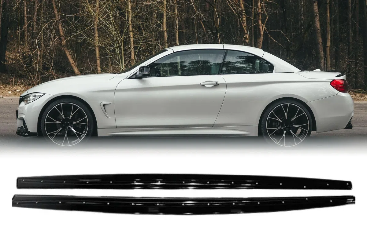 MpTuned Seitenschweller schwarz glänzend für BMW 4er F32 F33 F36 2014-2020 420i 430i 435i 440i 418d 420d 430d 435d